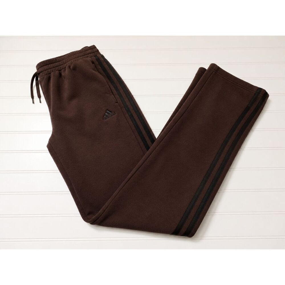 Adidas Climawarm Brown Track Pants Women's Small Athletic Joggers Side Stripe
